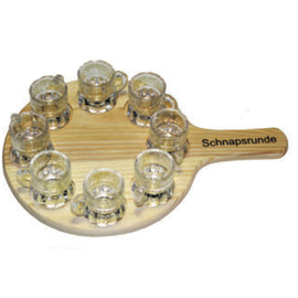 Serving board schnapps round spruce tree for 8 glasses Ø 210 mm | 310 mm product photo