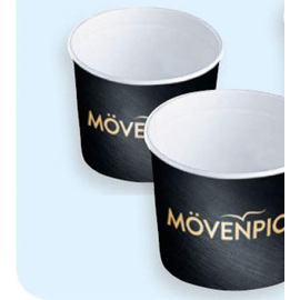 sundae dish Mövenpick 160 ml paperboard black with lettering product photo