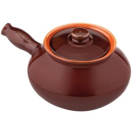 potato pot LINEA GOURMET 2.5 ltr clay with lid brown  Ø 210 mm  H 190 mm  | long handle product photo
