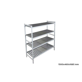 base shelf 4 perforated plastic supports | 1500 mm x 460 mm H 1685 mm product photo