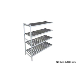 add-on shelf 4 perforated plastic supports | 1290 mm x 460 mm H 1685 mm product photo