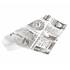 snack paper 340 mm x 280 mm | newspaper theme white|black product photo