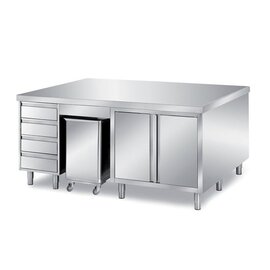 cabinet table 2000 mm  x 1400 mm  H 850 mm with 1 ingredient container with 4 drawers with 2 wing doors product photo