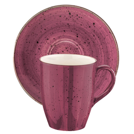 Buck Cups 330 ml with saucer AURA BLACKBERRY Conic porcelain with decor purple veined product photo