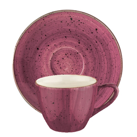 espresso cup 80 ml with saucer AURA BLACKBERRY Rita porcelain with decor purple veined product photo