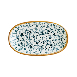 platter 238 mm x 142 mm oval CALIF bonna Gourmet porcelain decor floral white | blue product photo