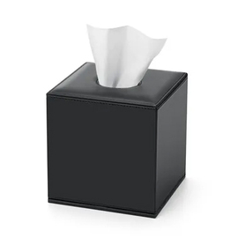 cosmetic tissue box SHAPE square leatherette black product photo
