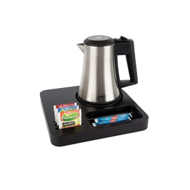 welcome tray SLIM blackish brown with electric kettle STAR-EUR product photo