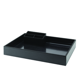 welcome tray Leatherette leatherette black 2-part | 400 mm  x 300 mm product photo