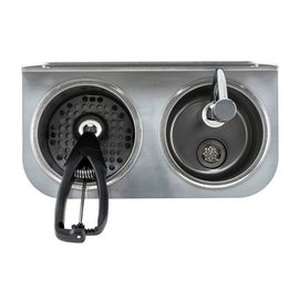 scoop dryer | scoop basin for wall mounting Silver PRESSURESTOP Unlimited with drain container | 278 mm x 143 mm H 150 mm product photo  S