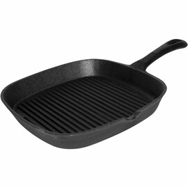 Cast iron grill pan, grooved, dimensions 24 x 24 cm product photo