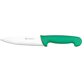 Stalgast kitchen knife, HACCP, green handle, stainless steel blade 22 cm product photo