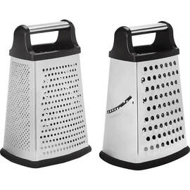Stainless steel square grater with non-slip base and handle product photo