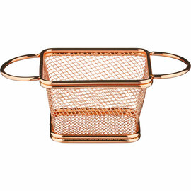Serving frying basket, square, 100x80x70 mm (WxDxH), copper-colored product photo