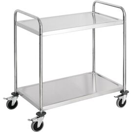 Serving trolley made of stainless steel, with two shelves, 845 x 525 x 940 mm (W x D x H) product photo