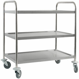 Stainless steel serving trolley with three shelves, 845 x 525 x 940 mm (W x D x H) product photo
