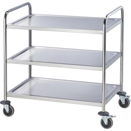 Stainless steel serving trolley with three shelves, 860 x 540 x 920 mm (W x D x H) product photo