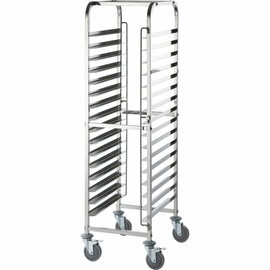 Tray trolley made of stainless steel, suitable for 16 x trays 600 x 400 mm, 470 x 620 x 1735 mm (W x D x H) product photo