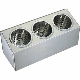 Stainless steel cutlery container for 3 cutlery quivers product photo