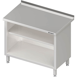 Open work cabinet, with base and intermediate shelf, 1700x600x850 mm, with upstand, welded product photo