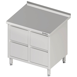 Drawer cabinet with 2x2 drawers, 840x600x850 mm, with upstand, welded product photo