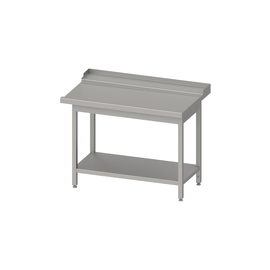 Drain table, basket guide with gradient, with base plate 800x750x880 mm, mounting side right, with upstand, welded product photo