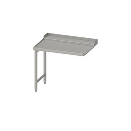Drain table, basket guide with gradient, on two legs 1000x750x880 mm, mounting side left, with upstand, welded product photo