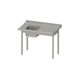 Inlet table, basket guide with gradient, without base plate with one basin 800x750x880 mm, mounting side right, with upstand, welded product photo