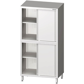 Tall cabinet with sliding doors, 800x700x2000 mm, with two compartments, welded product photo