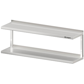 Double wall shelf with angle brackets, 600x300x390 mm, welded product photo
