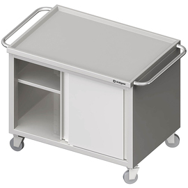 Transport trolley with closed base and sliding doors, 1000x600x850 mm, welded product photo