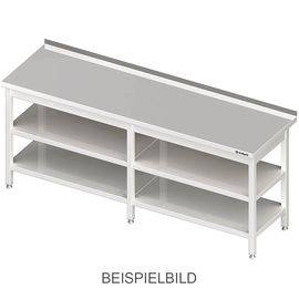 Work table with base and intermediate shelf, 2000x600x850 mm, without upstand, welded product photo