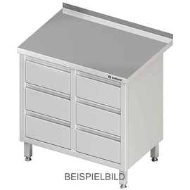 Drawer cabinet with 2x3 drawers, 840x600x850 mm, without upstand, welded product photo