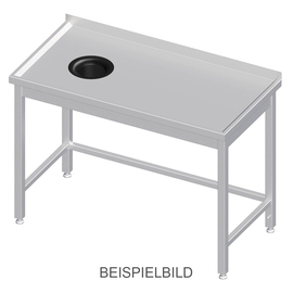 Work table without base, 1800x700x850 mm, with waste hole on the left, without upstand, welded product photo