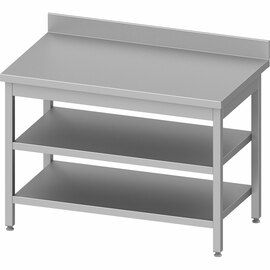 work table ECO AT 63 with shelf | upstand | 600 mm x 700 mm | self-assembly product photo