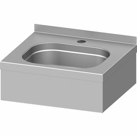 Wall-mounted hand basin, 400 x 350 x 150 mm (W x D x H), with upstand, welded product photo