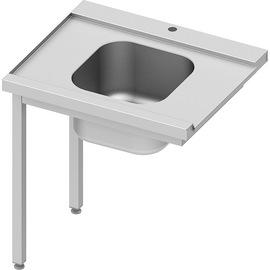 ECO inlet table on two legs with one basin 800x670x870 mm, left side, with upstand, self-assembly product photo