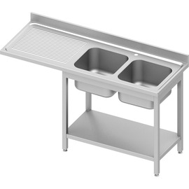 kitchen sink table ECO ST 69 drainboard on the left | 2 basins | 1600 mm x 700 mm H 900 mm | self-assembly product photo