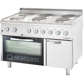 Electric cooker with 6 hotplates, convection oven GN 1/1 and single-door base cabinet, Series 700 ND product photo