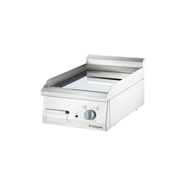 Chrome-plated electric griddle as tabletop device, 400x700 mm, smooth grill surface, Series 700 ND product photo