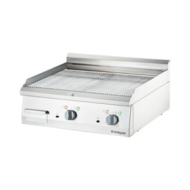 Chrome-plated electric griddle as tabletop device, 800x700 mm, grooved grill surface, Series 700 ND product photo