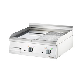 Chrome-plated electric griddle as tabletop device, 800x700 mm, ½ smooth/½ grooved grill surface, Series 700 ND product photo