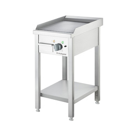 Electric griddle plate as a freestanding unit - grooved, open base, 400 x 700 x 850 mm (W x D x H) product photo