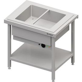 Hot serving with a bain-marie basin 2x GN1/1, 920x750x880, stainless steel cover product photo