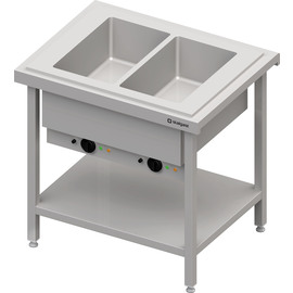 Hot serving with Bain-Marie 2x GN1/1 single basin, 920x750x880, stainless steel cover product photo