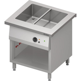 Bain-Marie station "Free Flow" with one basin 2x GN1/1, 799x750x880 mm stainless steel cover product photo