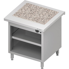 "Free Flow" hot plate with granite hotplate and open base cabinet 799x750x880 mm, stainless steel cover product photo