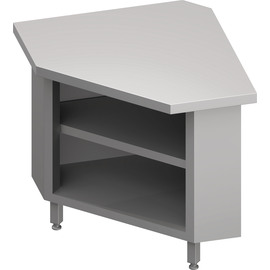 90° "Free Flow" inside corner module with open base cabinet 785x785x880 mm, stainless steel cover plate product photo