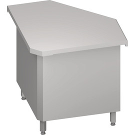 90° "Free Flow" inside corner module with closed base cabinet 785x785x880 mm, stainless steel cover plate product photo