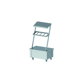 Neutral element with top shelf and cutlery dispenser, mobile 860x575x1580 mm for food serving systems product photo
